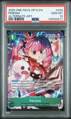 Perona 034 Alternate Art One Piece Op12-legacy Of The Master One Piece PSA 10 - Image 1