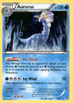 AURORUS 26/111 RARE FURIOUS FISTS POKEMON MODERATELY PLAYED - Image 1