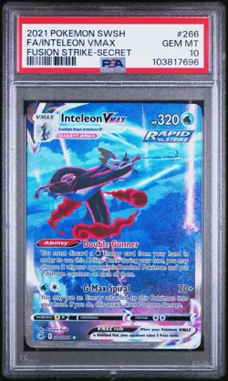 2021 Pokemon Inteleon VMAX Alt Art Fusion Strike 266/264 PSA 10 GEM MINT - Image 1