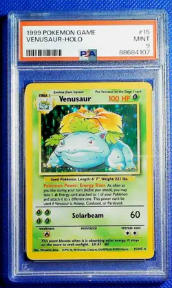 1999 POKEMON GAME #15 VENUSAUR-HOLO PSA 9 - Image 1
