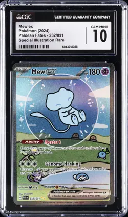2024 POKEMON PALDEAN FATES SPECIAL ILLUSTRATION RARE #232 MEW EX CGC 10 - Image 1