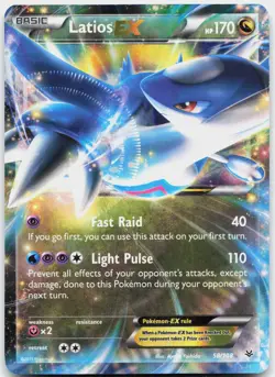 Latios EX 58/108 Holo EX Rare Roaring Skies Pokemon Lightly Played - Image 1