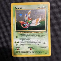 Pokemon TCG Yanma unlimited Holo Rare Neo Discovery 17/75 MP-HP - Image 1
