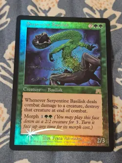 Serpentine Basilisk FOIL Onslaught MAGIC MTG MP - Image 1