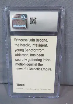 PRINCESS LEIA ORGANA #3 Star Wars Wonder Bread 1977 Card CGC Grade 7 Near Mint - Image 2