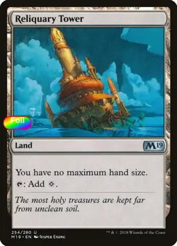 Foil Reliquary Tower - 254 - NM - Core Set 2019 - Image 1