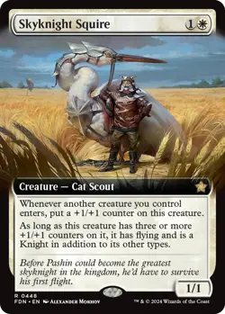 Skyknight Squire (Extended Art) - Foil NM MTG Foundations - Image 1