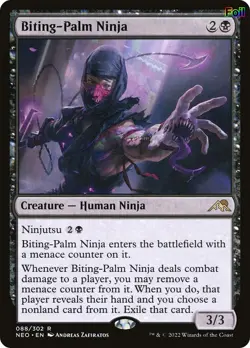Foil Biting-Palm Ninja - 88 - LP - Kamigawa: Neon Dynasty - Image 1