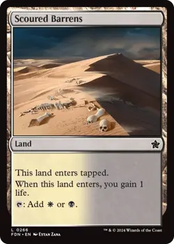 Scoured Barrens FDN 266 MTG Foundations Land Normal EN NM - Image 1