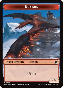 Dragon (0016) // Dragon (0017) Doubled-Sided Token FDN 16 // 17 MTG Foundatio... - Image 1