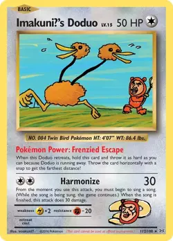ImakuniU's Doduo 112/108 Secret Rare Evolutions Pokemon LP - Image 1