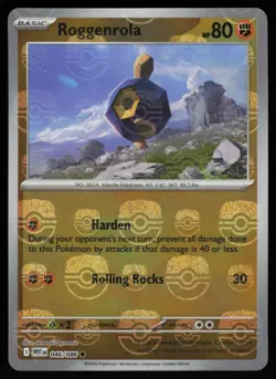 ROGGENROLA (MASTER BALL PATTERN) 046/086 COMMON WHITE FLARE POKEMON NM/M - Image 1