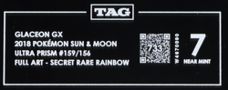2018 SM Ultra Prism 159/156 Glaceon GX Full Art SR Rainbow TAG 7 (733) - Image 3