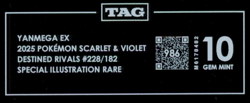 2025 Pokemon SV Destined Rivals 228/182 Yanmega EX SIR TAG 10 (986) *RANK #1* - Image 3