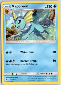 Vaporeon Holofoil Holo Rare Hidden Fates 18/68 NM Pokemon TCG - Image 1