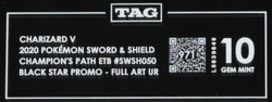 2020 Pokemon SWSH Champion's Path ETB #050 Charizard V FA UR Promo TAG 10 (971) - Image 3