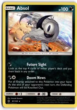 Pokemon TCG Absol 81/145 SM - Guardians Rising Holo Rare NM - Image 1