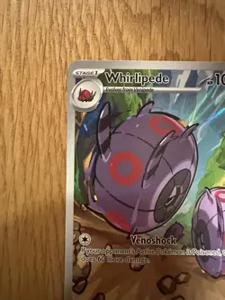 Pokemon TCG Whirlipede 133/086 Black Bolt Illustration Rare Holo Card NM - Image 2