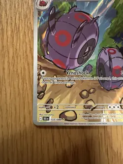 Pokemon TCG Whirlipede 133/086 Black Bolt Illustration Rare Holo Card NM - Image 5