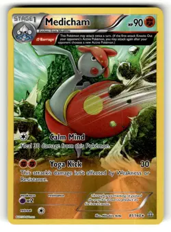 Medicham 81/160 Rare Primal Clash Reverse Holo Pokemon Lightly Played - Image 1