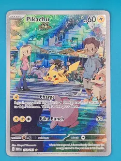 5873Pikachu 173/165 Scarlet & Violet 151 Illustration Rare Full Art Holo EN 2023 - Image 1
