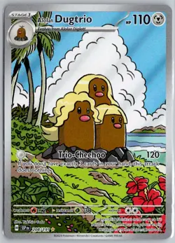 Alolan Dugtrio - 208/191 Holofoil Illustration Rare SV08: Surging Sparks 208/... - Image 1