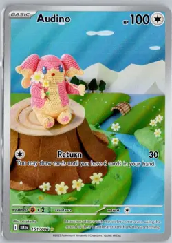 Audino - 151/086 Holofoil Illustration Rare SV: Black Bolt 151/086 NM Pokemon... - Image 1