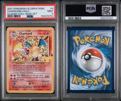 2021 Pokemon Celebrations 4 Charizard Holo Classic Collection PSA 9 - Image 2