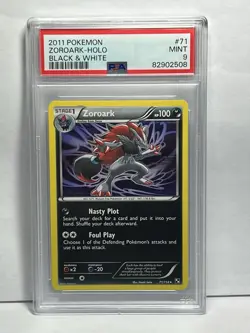 Pokemon PSA 9 MINT Zoroark 71/114 Black & White Holo Holofoil 2011 - Image 1