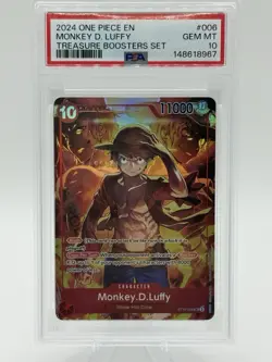 One Piece Monkey D. Luffy ST10-006 Treasure Booster Set Promo PSA 10 - Image 1
