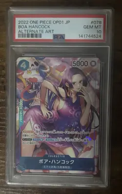 PSA 10 ONE PIECE Boa Hancock OP01-078 SR Alternate Art Card Japan [PSA 10] - Image 1