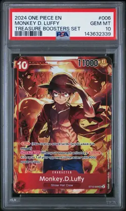 One Piece Treasure Booster Promo Monkey D Luffy ST10-006 PSA 10 Gem Mint English - Image 1