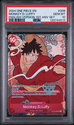 One Piece Monkey D Luffy English Version 1st Anniversary ST10-006 PSA 10 Mint - Image 1