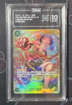 Monkey. D. Luffy OP13-118 SEC Carrying On His WIll 2025 One Piece JP TAG 10 GEM - Image 1