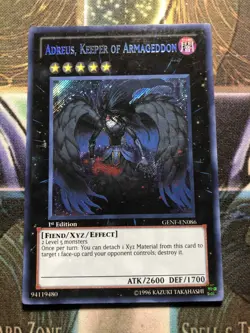 *** ADREUS, KEEPER OF ARMAGEDDON *** SECRET RARE 1ST EDITION GENF-EN086 YUGIOH! - Image 1