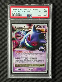 PSA 8 Gengar LV.X 97/99 Pokemon Card Platinum Arceus Holo MINT - Image 1