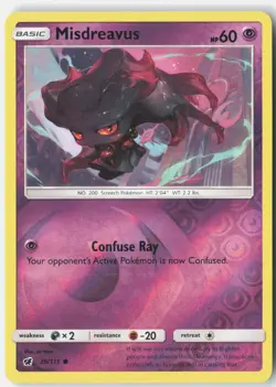 Misdreavus 39/111 Common Crimson Invasion Pokemon Reverse Holo Near Mint - Image 1