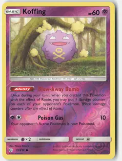 Koffing 76/236 Common Cosmic Eclipse Pokemon Reverse Holo Near Mint - Image 1