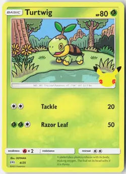 Turtwig 004/025 Promo McDonald's 25th Anniversary Promos Pokemon Near Mint - Image 1