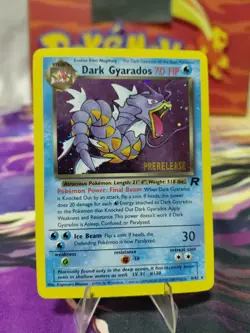 Pokemon TCG Dark Gyarados Prerelease Holo Rare Card 8/82 Vintage 1999 LP Wotc - Image 1