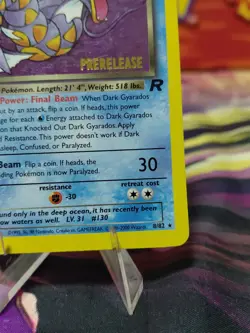 Pokemon TCG Dark Gyarados Prerelease Holo Rare Card 8/82 Vintage 1999 LP Wotc - Image 5