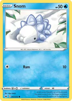 Snom SWSH01 063/202 Pokemon SWSH01: Sword & Shield Base Set Common Normal EN NM - Image 1