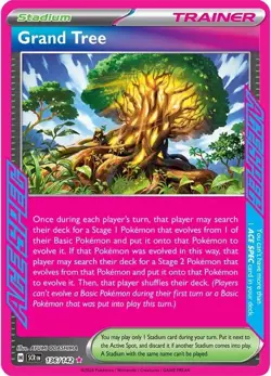Grand Tree SCR 136/142 Pokemon SV07: Stellar Crown ACE SPEC Rare Holofoil EN NM - Image 1