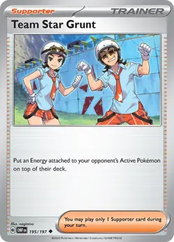 Team Star Grunt OBF 195/197 Pokemon SV03: Obsidian Flames Uncommon Normal EN NM - Image 1