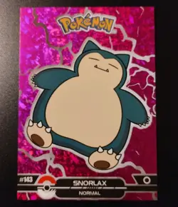 Limited Edition SNORLAX Crystal Card Collection Pink Holo Foil Cracked Ice 143 - Image 1