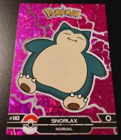 Limited Edition SNORLAX Crystal Card Collection Pink Holo Foil Cracked Ice 143 - Image 2