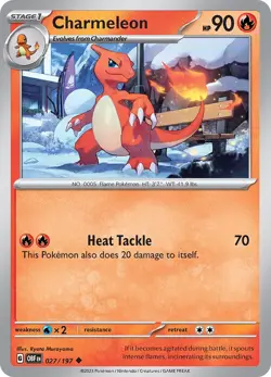 Charmeleon OBF 027/197 Pokemon SV03: Obsidian Flames Uncommon Normal EN NM - Image 1