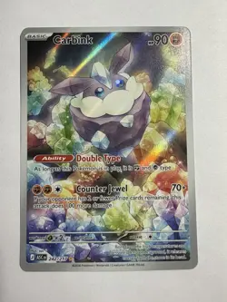 Pokemon TCG Carbink Full Art Holo ASC EN 242/217 Rare Rock Basic 90HP 70+ 2026 - Image 1