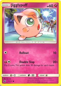 Jigglypuff 71/111 SM - Crimson Invasion NM Pokemon TCG - Image 1
