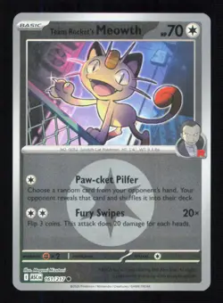 Team Rocket's Meowth (Energy Symbol Pattern) 161/217 Reverse Holo ASC NM/M - Image 1
